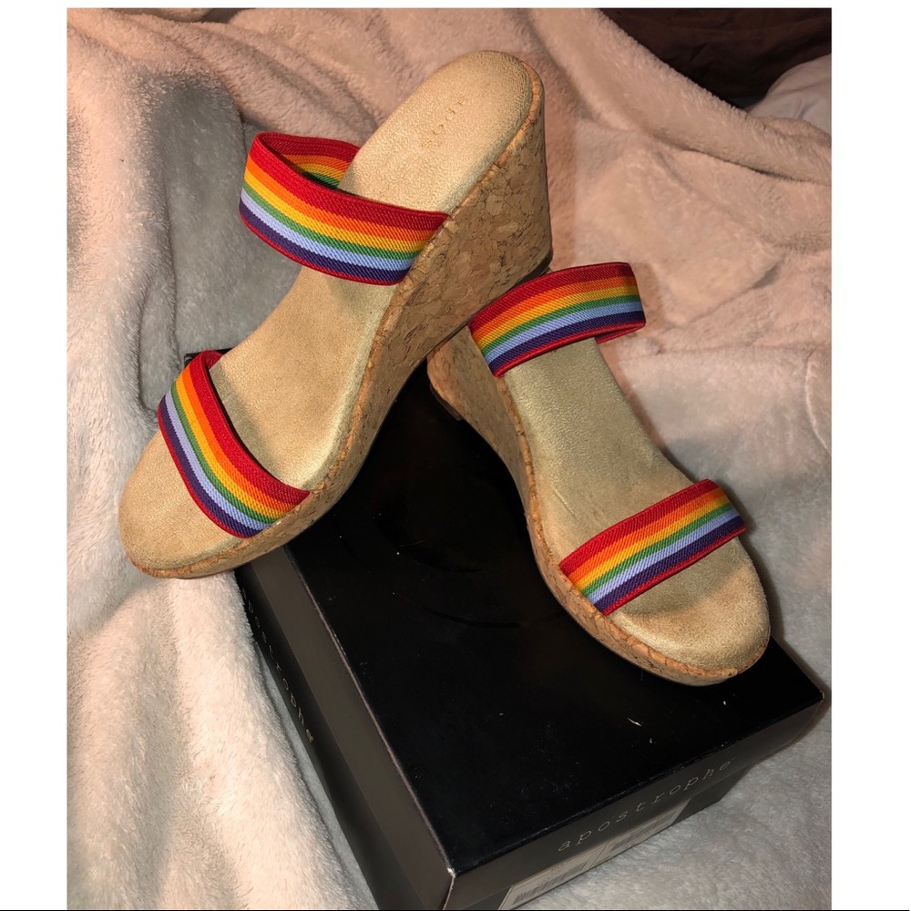 Apostrophe multicolor woman’s sandal wedged shoes
